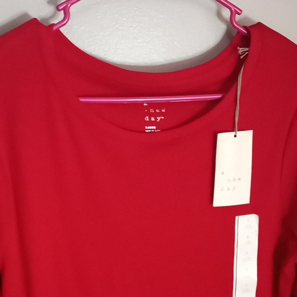A New Day Long Sleeve Ribbed Top Sz Large New PTP:19.5"- 25" Length:26" - Picture 2 of 4